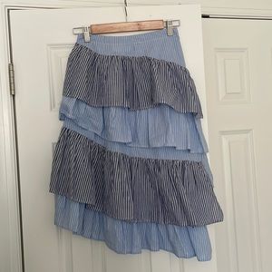 L’academie blue and white midi skirt